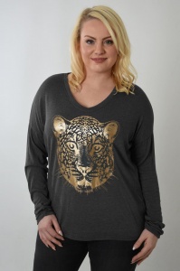 Cheetah Top - Dark Grey
